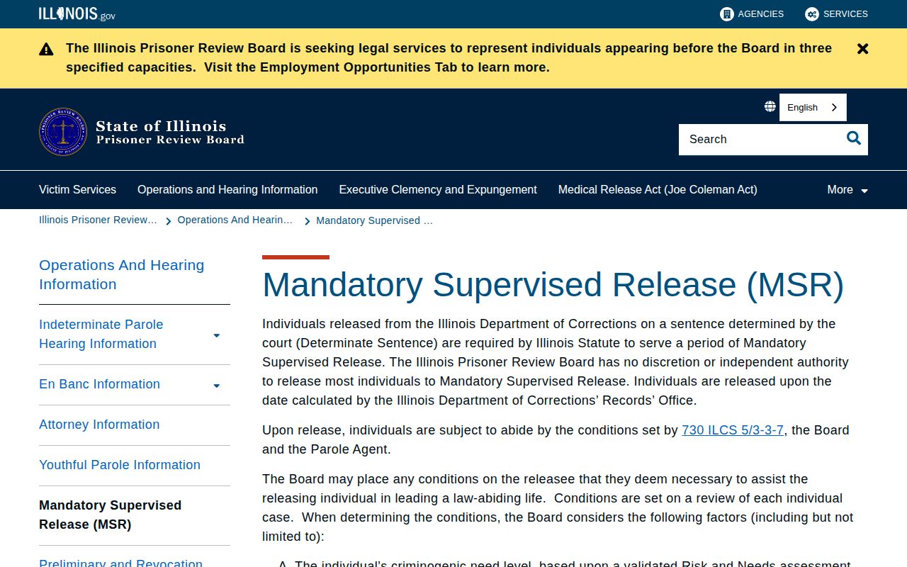 Fayette County projected release and Illinois MSR explanation